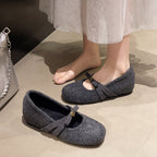 Damen Bequeme Filzschuhe mit dekorativer Schleife R&B