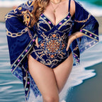 Damen Luxuriöser Badeanzug mit elegantem Kaftan R&B