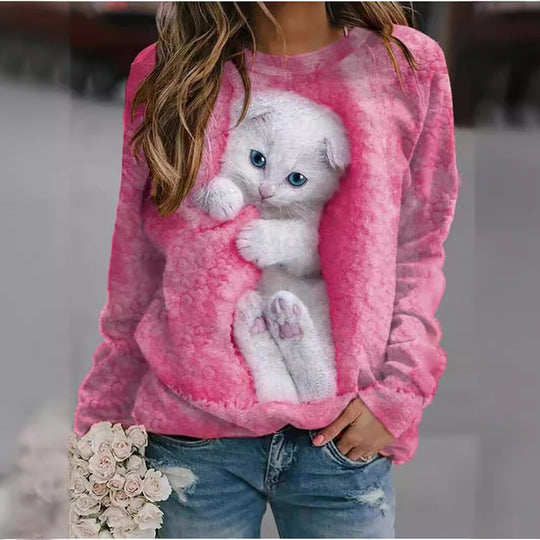 Damen Sweatshirt mit niedlichem Tiermotiv R&B