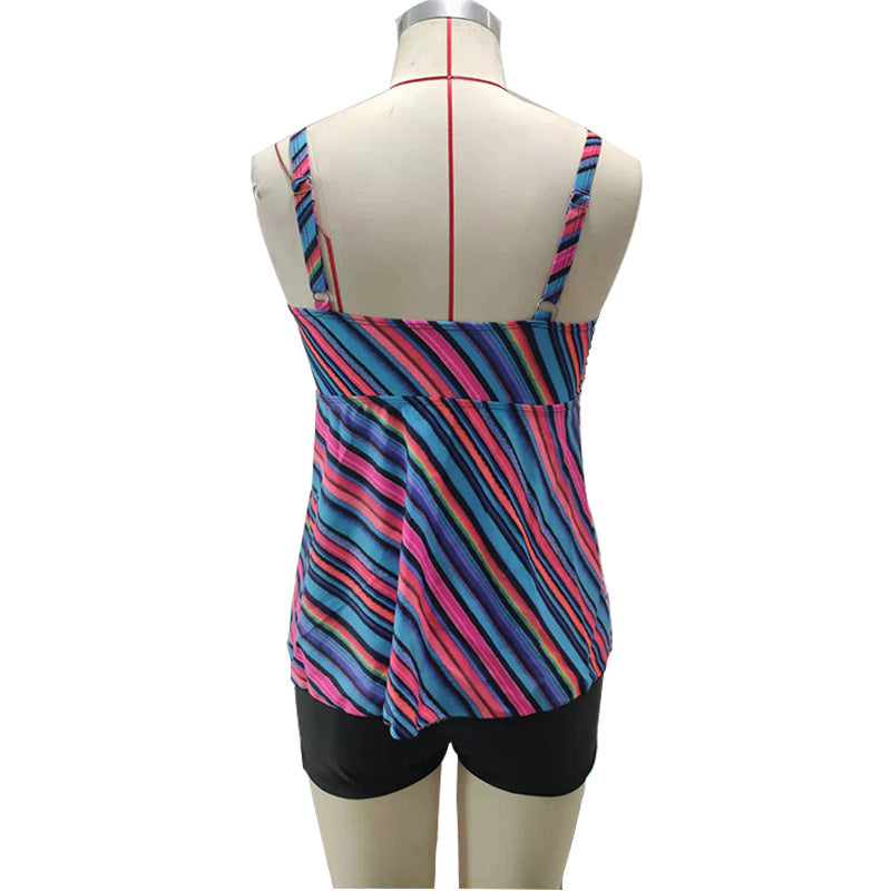 Damen Tankini mit verspieltem Streifenmuster R&B