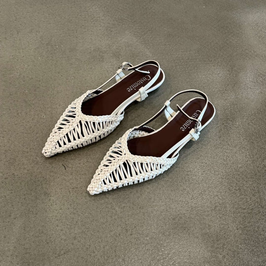 Damen Slingback Sandalen mit raffiniertem geflochtenem Design und komfortablem Fußbett R&B