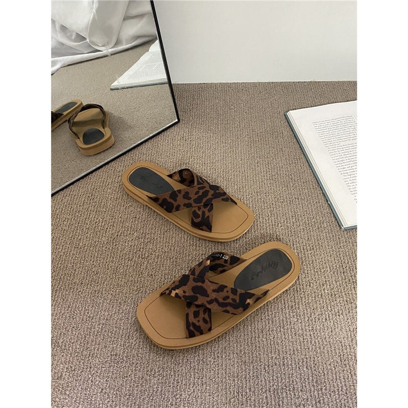 Damen trendige Clogs mit Leopardenmuster R&B