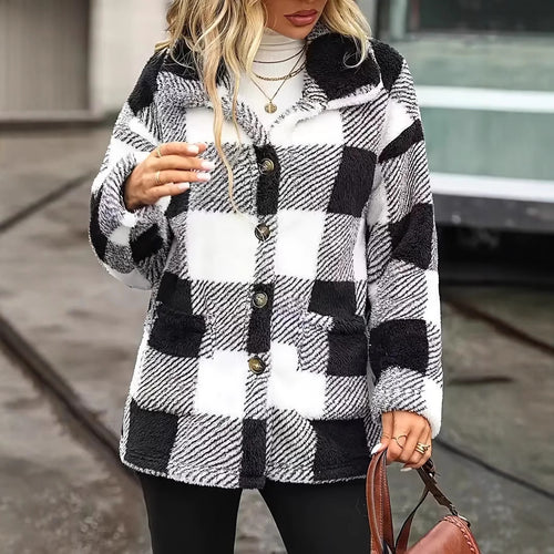 Damen Kuschelige Fleecejacke mit individuellen Karomuster R&B