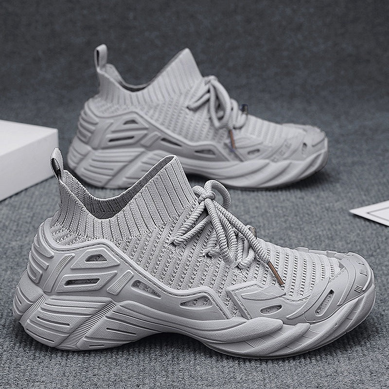 Damen Sportliche Strick-Sneaker mit atmungsaktiver Oberflächenstruktur