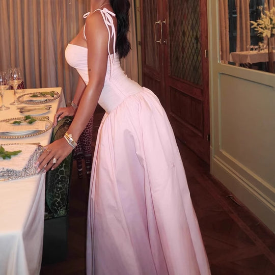 Damen Elegantes Abendkleid mit schulterfreiem Design und fließendem Rock R&B
