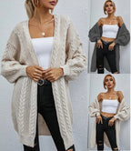 Damen Großer Strickcardigan mit tiefem V-Ausschnitt und lässigem Schnitt