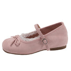 Damen elegante Ballerinas mit feiner Spitzenverzierung und praktischem Schnallenverschluss R&B