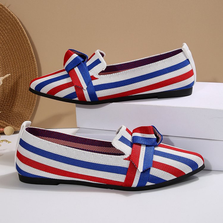 Damen Stilvolle und komfortable Ballerinas mit großem Schleifendetail R&B