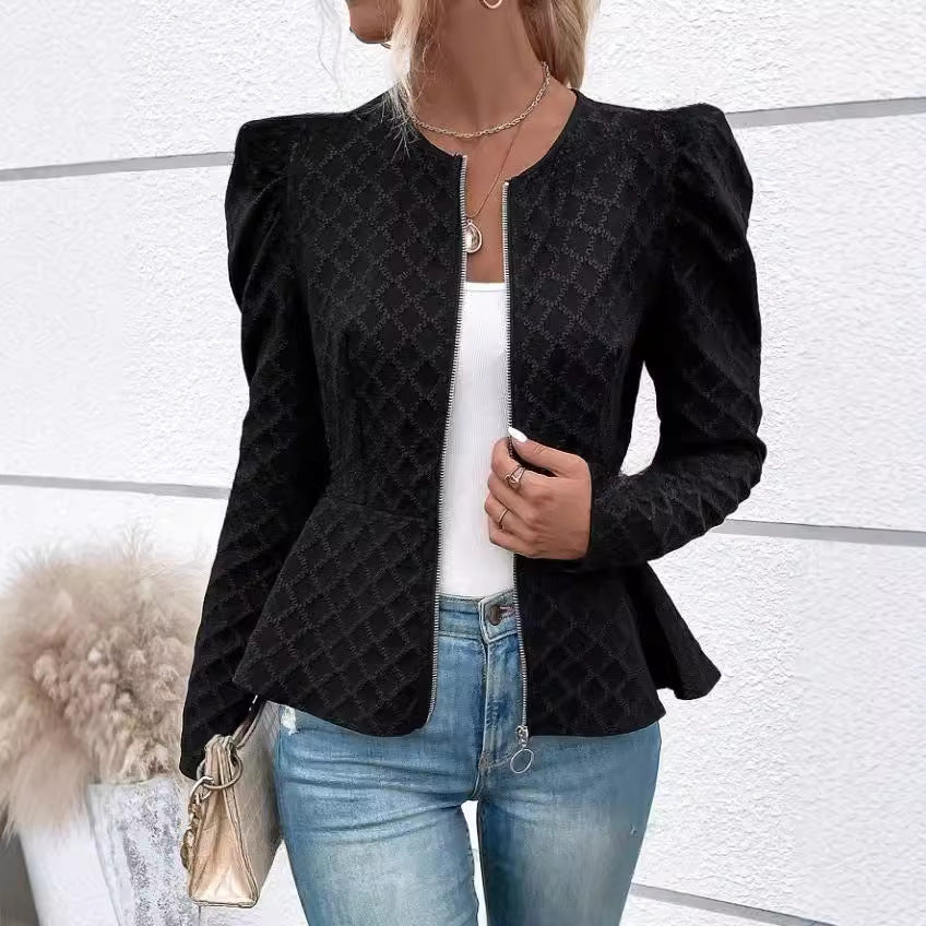 Damen modischer Blazer mit Puffärmeln R&B