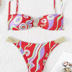 Damen Triangel-Bikini mit elegantem Raffungseffekt und modischen Akzenten R&B