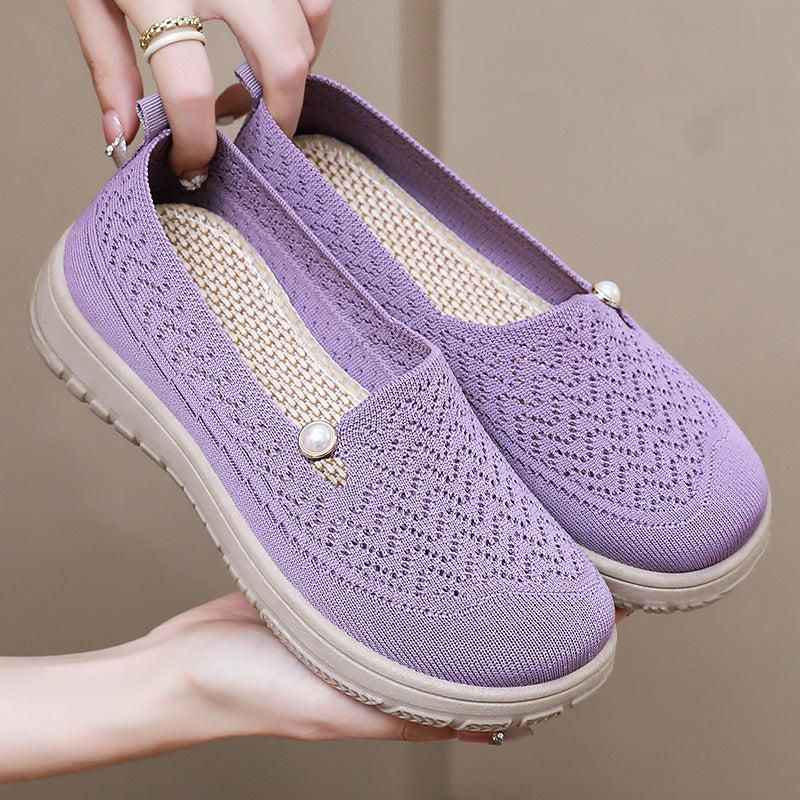 Damen Bequeme und stilvolle Slipper mit feiner Strickstruktur