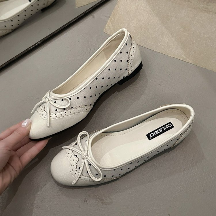 Damen Ballerinas mit verspieltem Schleifen-Design und atmungsaktiver Plattformsohle R&B