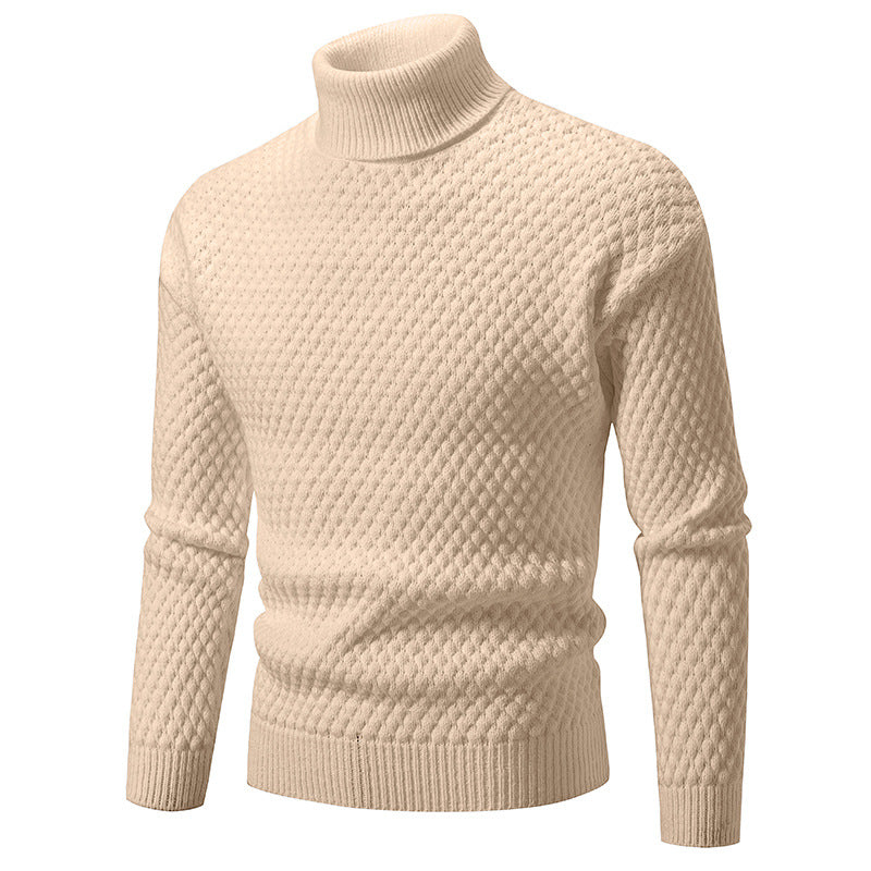 Herren modischer Rollkragenpullover mit strukturierter Oberfläche R&B