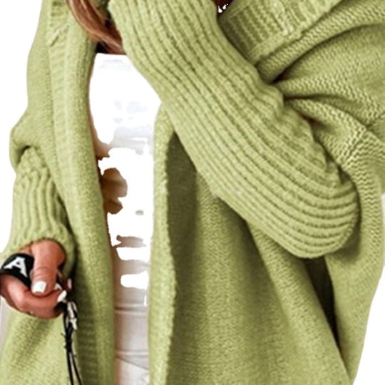 Damen Grobstrickcardigan mit weitem Revers und strukturiertem Design R&B