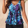 Damen sommerliches Tankini-Oberteil mit femininem Volant R&B