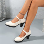Damen Mary Jane Pumps mit elegantem Riemendesign und komfortablem Blockabsatz R&B