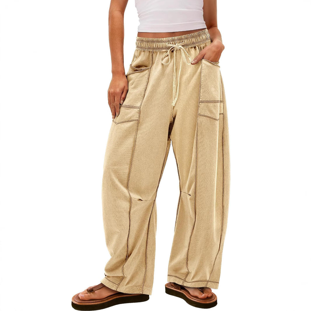 Damen Gemütliche und lässige Freizeithose mit großen Taschen