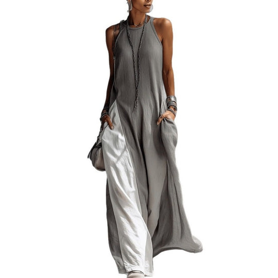 Damen Lässiges Maxikleid mit asymmetrischem Schnitt und tiefem Rückenausschnitt R&B