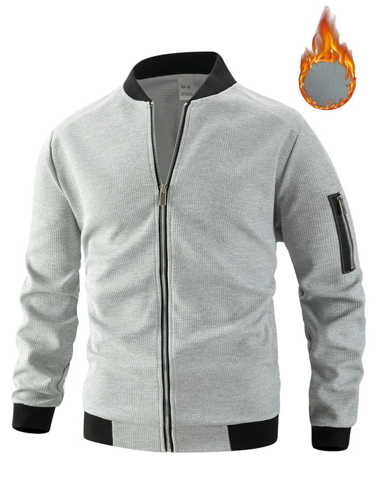 Herren Sportliche Bomberjacke mit Reißverschluss und strukturiertem Design R&B