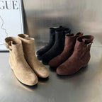 Damen elegante Stiefeletten aus weichem Wildleder mit modischem Schnallenverschluss R&B