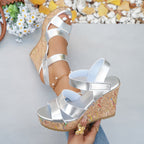 Damen Wedge-Sandalen mit verstellbaren Riemen und rutschfester Korksohle R&B
