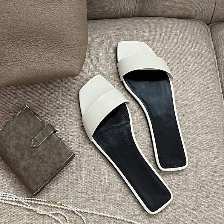 Damen Elegante und moderne Slides mit breitem Riemen R&B