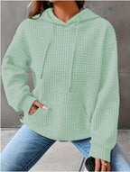 Damen lässiger Hoodie mit strukturierter Oberfläche und praktischer Kängurutasche R&B