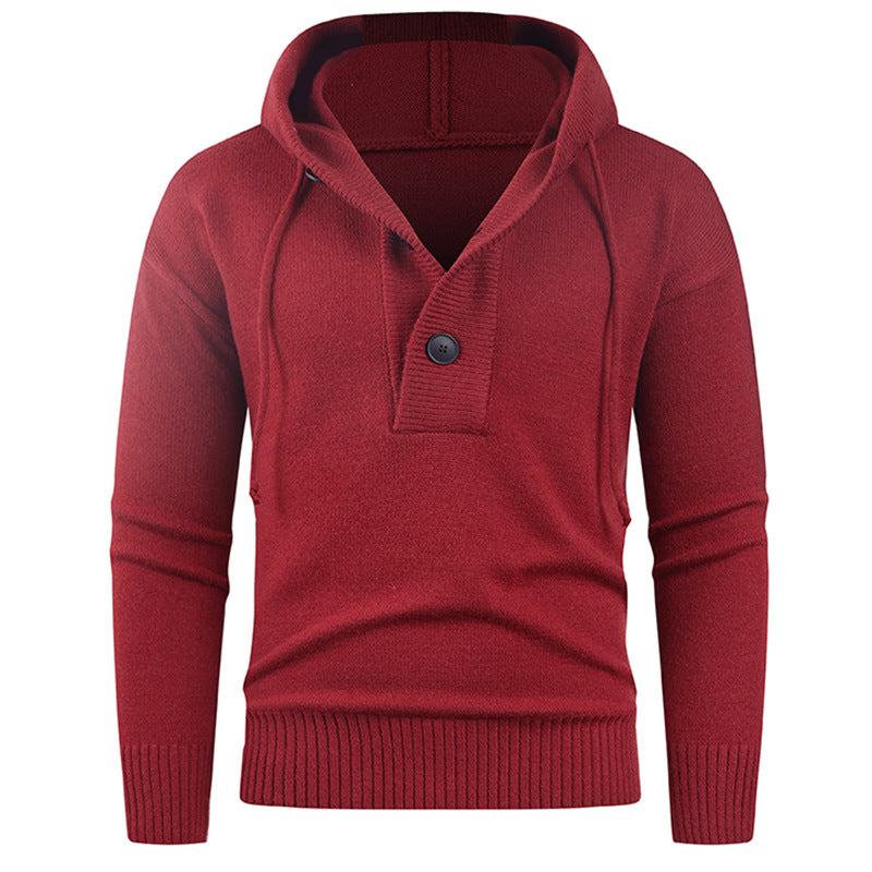 Herren modischer Kapuzenpullover mit Knopfdetail R&B