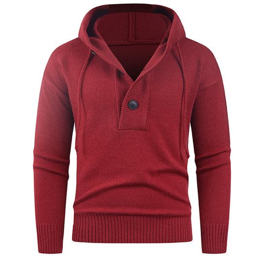Herren modischer Kapuzenpullover mit Knopfdetail R&B