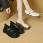 Damen komfortable Plateau-Mary Jane Schuhe mit modischen Riemchen R&B