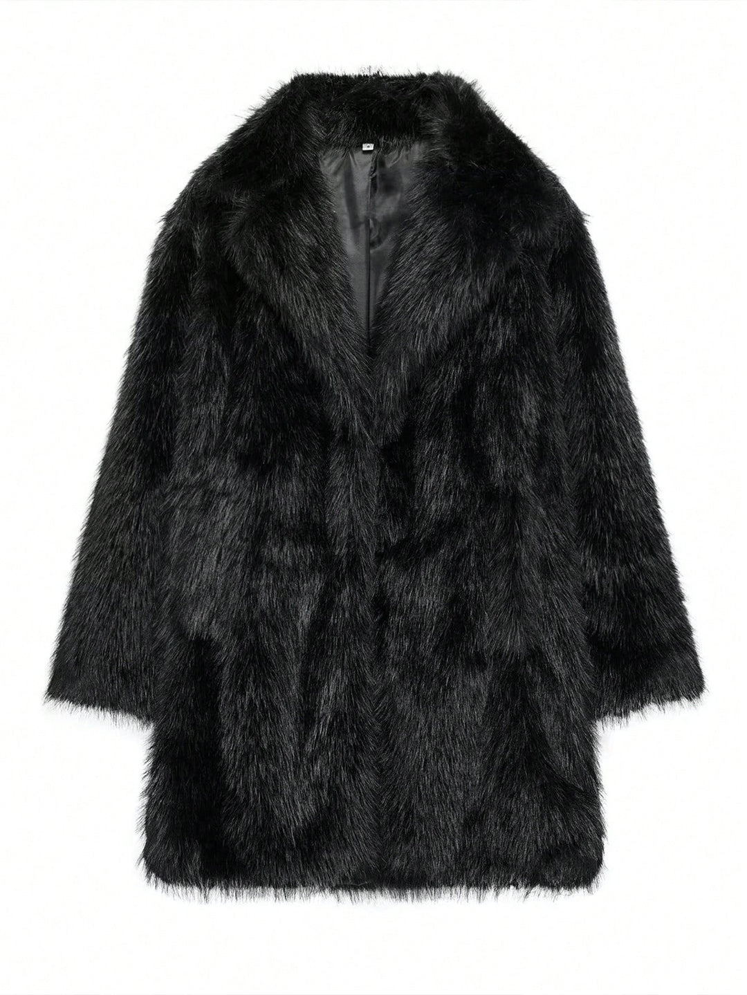 Damen luxuriöse Kunstfelljacke mit weichem Revers und großen Taschen R&B