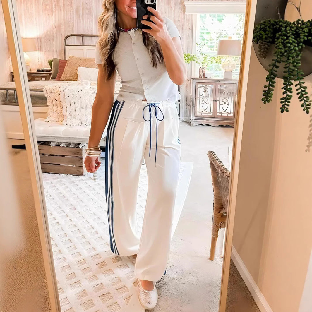 Damen Lässige Sporthose mit seitlichen Streifen R&B