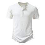 Herren Kurzarm-Henley-Shirt mit strukturiertem Design