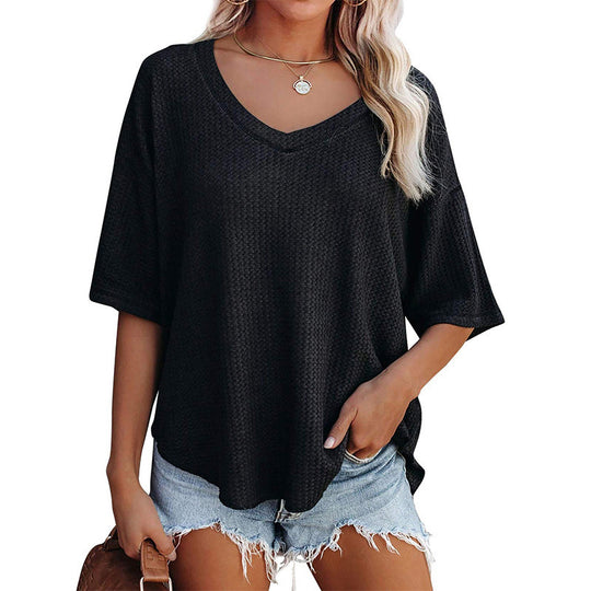 Damen lässiges Oversized-Oberteil mit strukturiertem Webmuster R&B