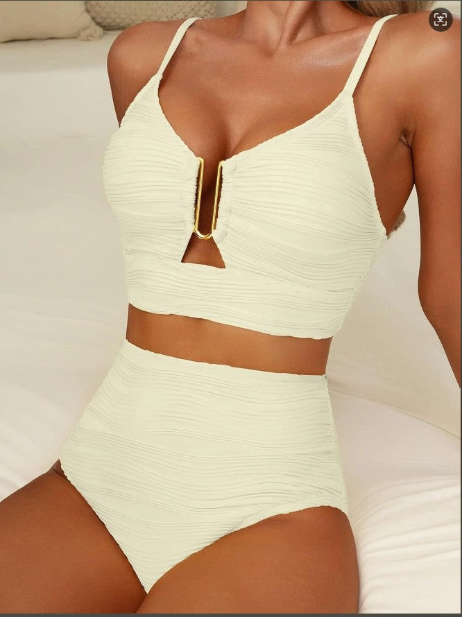 Damen Hochtailliertes Bikini-Set mit modischem Cut-Out R&B