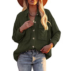 Damen Lässige Strickjacke mit Knopfleiste und Taschen R&B