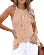 Damen ärmelloses Stricktop mit Struktur R&B
