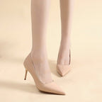 Damen Spitze High Heels mit glänzender Lackoberfläche R&B