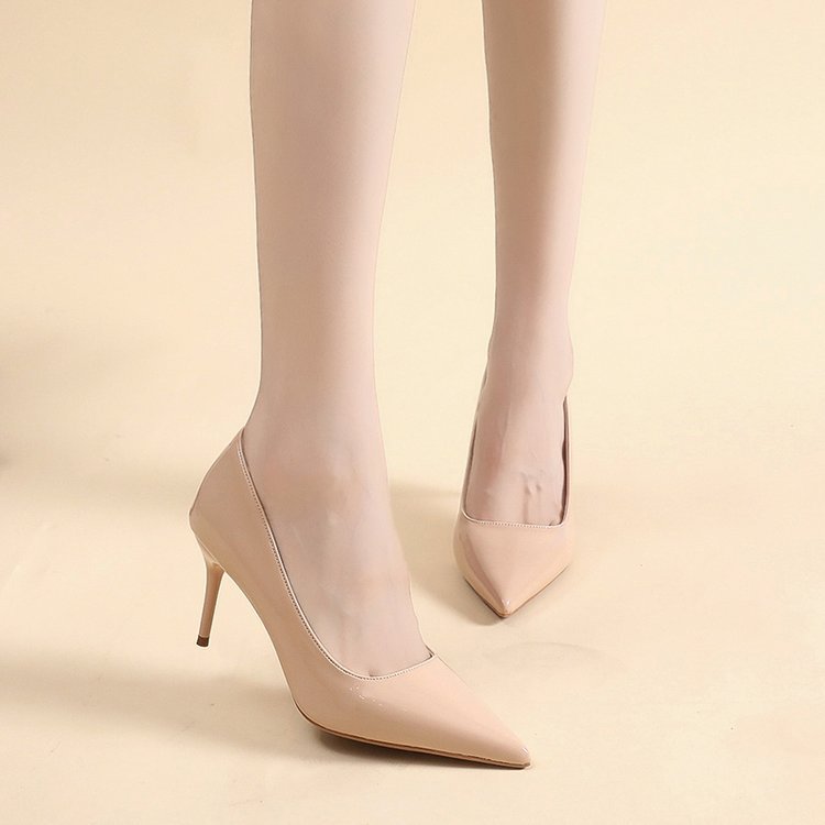 Damen Spitze High Heels mit glänzender Lackoberfläche R&B