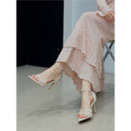 Damen elegante Slingback-Pumps mit Spitze und Raffung R&B