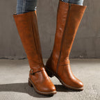 Damen Modische Stiefel mit eleganter Schnalle und robustem Profil R&B
