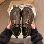 Damen Modische Slipper mit glänzenden Schnallen und bequemer Plateausohle R&B