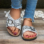 Damen Komfortable Riemchensandalen mit schickem Schnallen-Design R&B