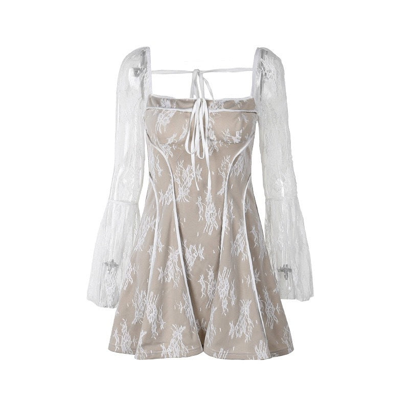 Damen Spitzenkleid mit eleganter Schnürung R&B