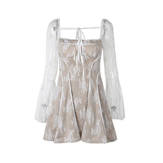 Damen Spitzenkleid mit eleganter Schnürung R&B