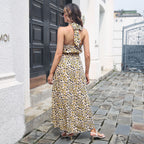 Damen Halbarm Maxikleid mit Blumenmuster und tailliertem Schnitt R&B