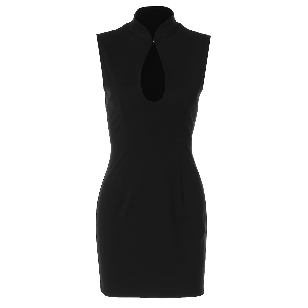 Damen Kleid mit schmalem Schnitt und elegantem Stehkragen R&B