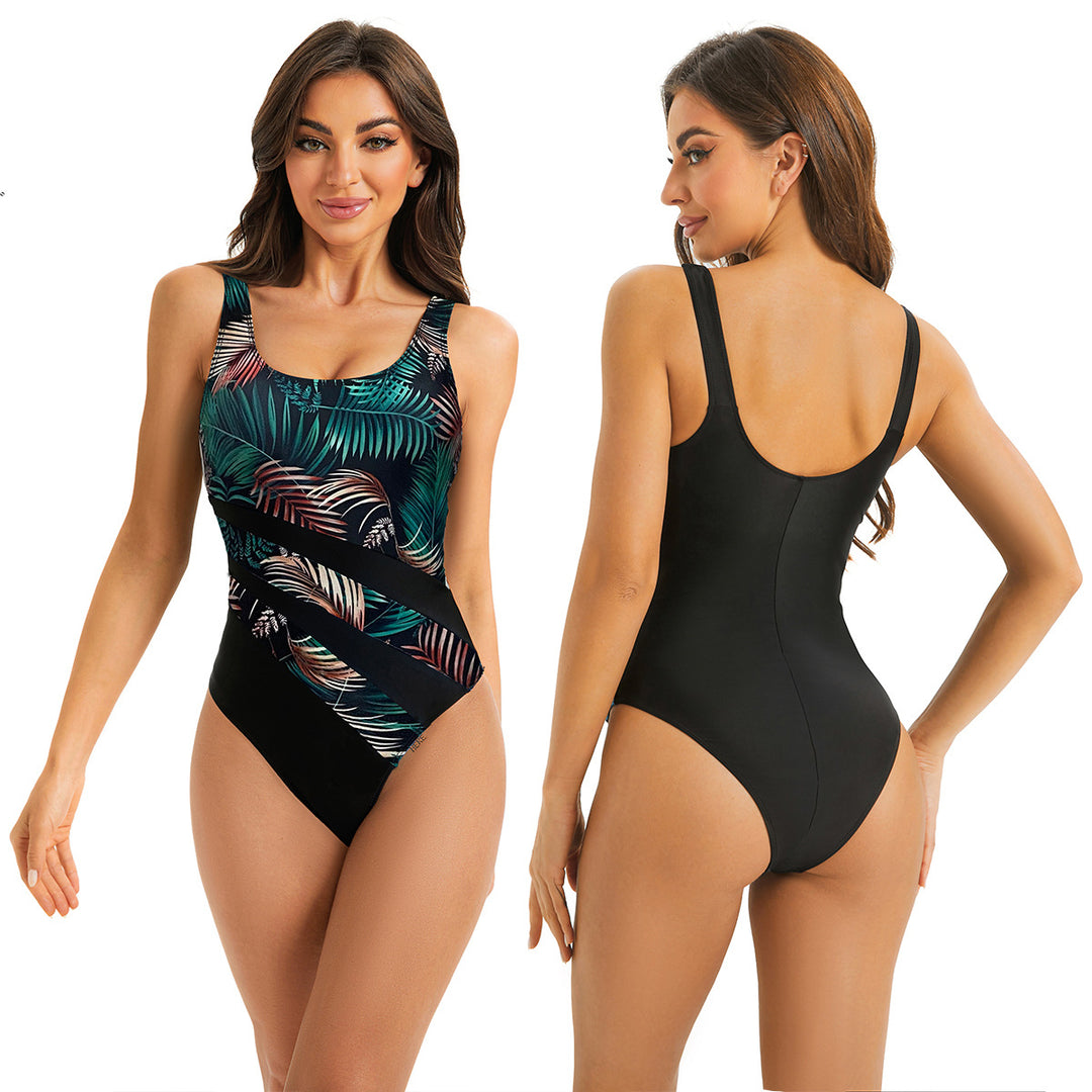 Damen Sportlicher Röhren-Badeanzug mit floralem Design R&B