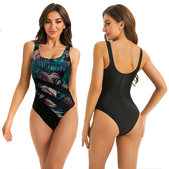 Damen Sportlicher Röhren-Badeanzug mit floralem Design R&B