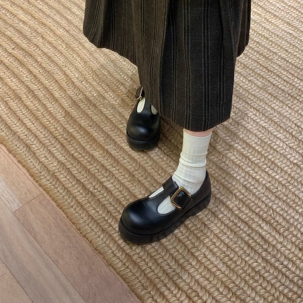 Damen elegante Mary Jane Schuhe mit modischem Schnallenverschluss